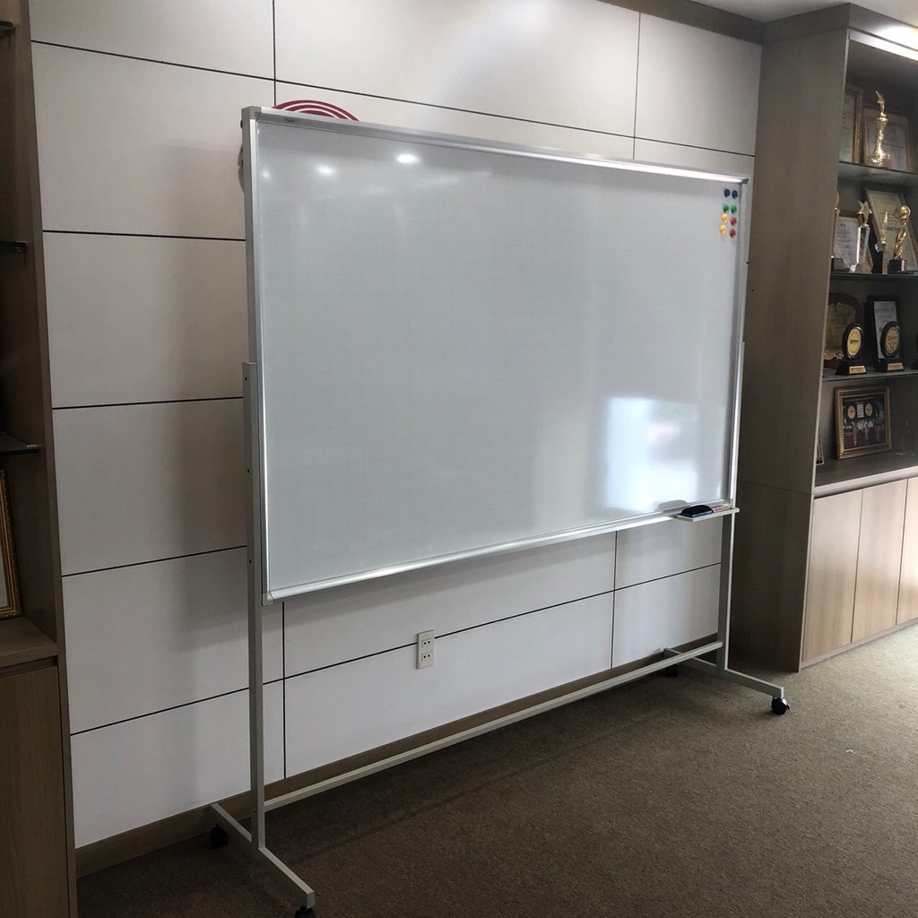 Bảng từ trắng viết bút có chân di chuyển dùng cho văn phòng, trường học, gia đình