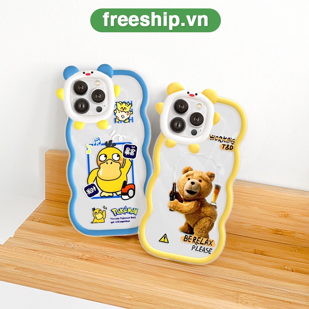 Ốp lưng iphone viền gấu lượn sóng Be Relax 11/12/13/pro/max/plus/promax 6/6plus/6s/6splus/7/7plus/8/8plus/x/xr/xs/