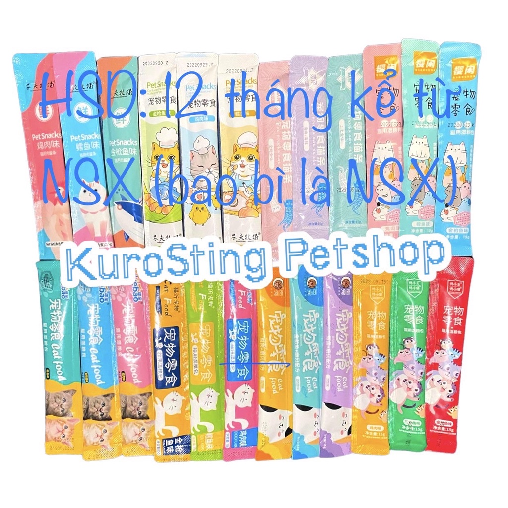 COMBO 100 THANH Súp thưởng cho mèo Shizuka và Cat Food thanh 15g Thức ăn cho mèo ( Siêu Rẻ )