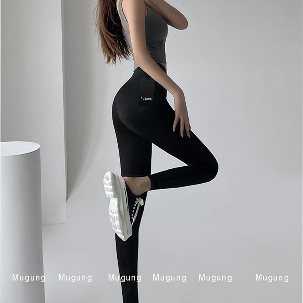 Quần legging dài Mugung Quần legging nữ nâng mông cạp cao giữ nhiệt Q08