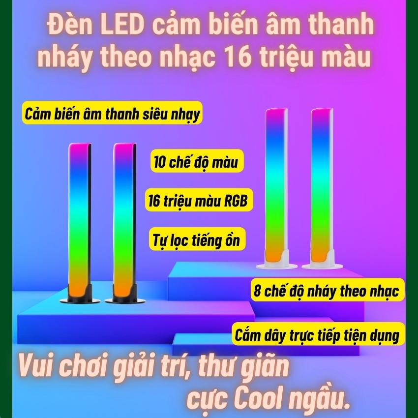 Thanh đèn LED nháy theo nhạc cảm biến âm thanh LED 16 triệu màu AT16 dùng trang trí máy tính, bàn làm việc,Tivi..-GSHOME