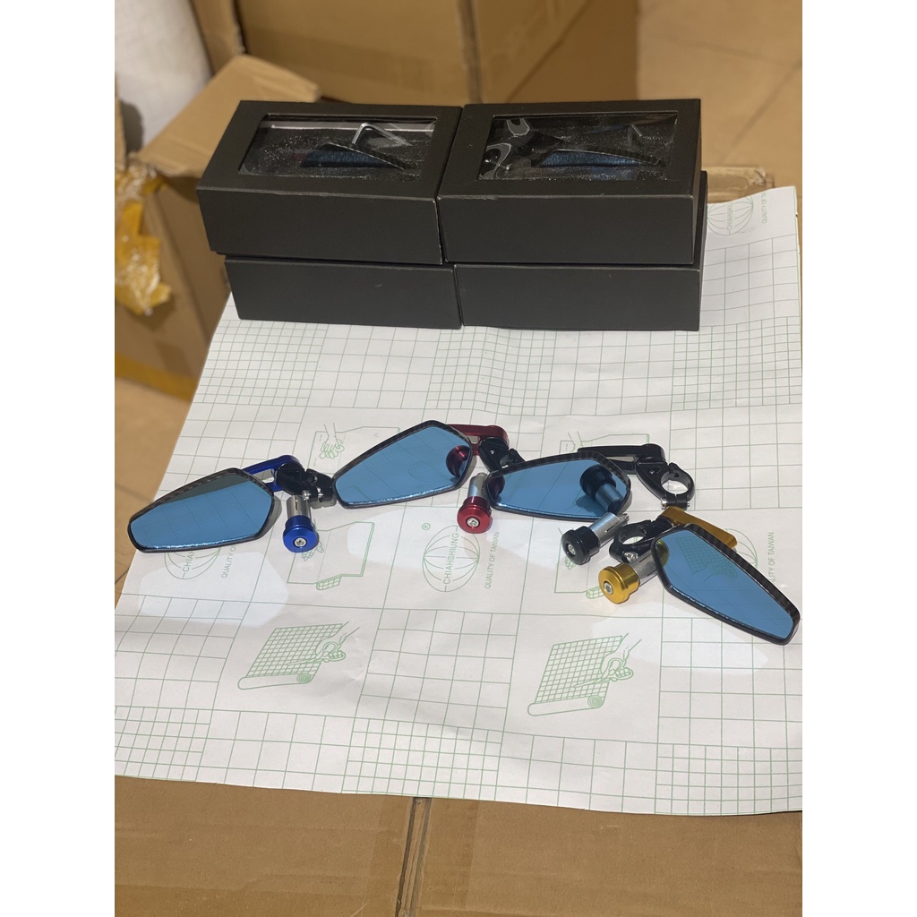 Gương Gù lắp tay lái Lưng carbon hàng đẹp nhôm nguyên khối