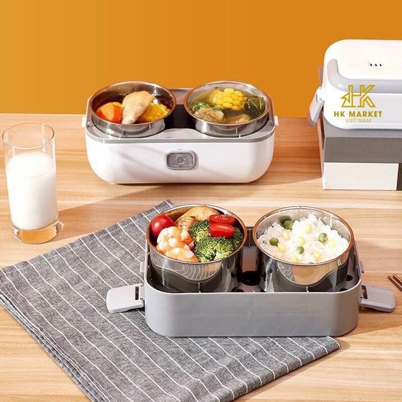 Hộp Cơm Điện Hâm Nóng Giữ Nhiệt Cooking LUNCHBOX 200W 2 Tầng Cao Cấp Dành Cho Dân Văn Phòng