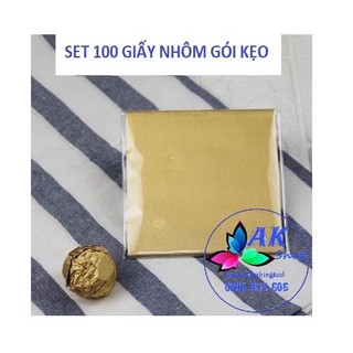 Set 100 giấy nhôm gói socola 8cm