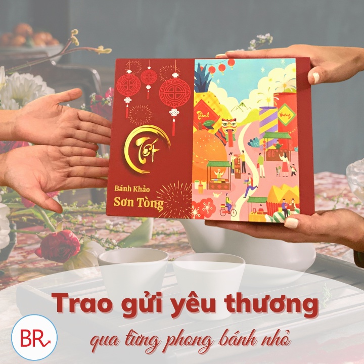 Hộp quà tết Bánh Khảo Sơn Tòng đặc sản Cao Bằng 12 phong Tặng kèm Túi sang trọng - Bộ quà tặng biếu Tết 2023 Br 00025