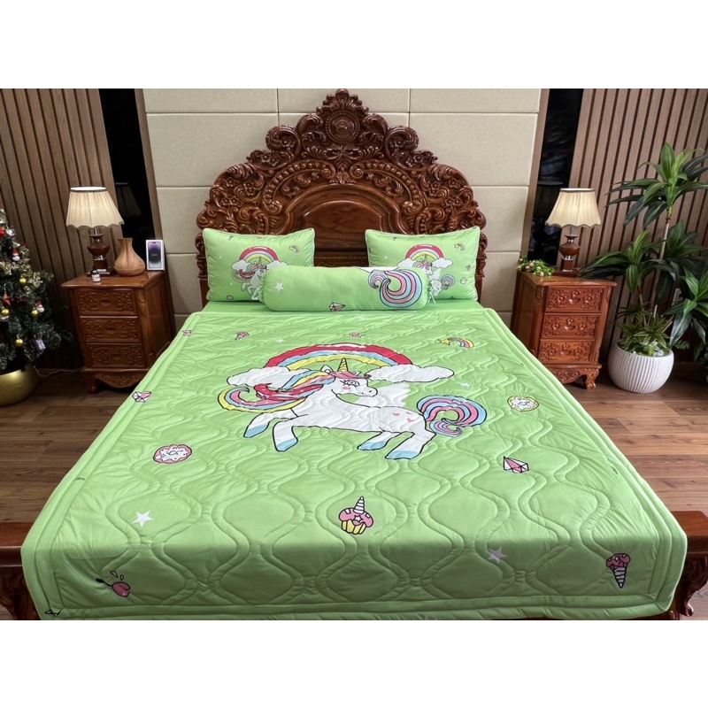 Bộ ga gối Ngựa pony siêu cưng cho bé. thun siêu mát lạnh 5D cao cấp may đủ kích thước
