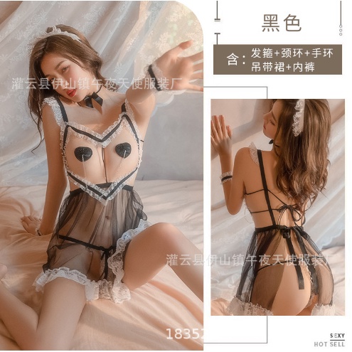 Cosplay hầu gái hóa trang sexy quyến rũ gợi cảm đồ lót anime xuyên thấu kèm miếng dán ngực mã 783