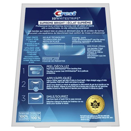 Miếng dán trắng răng Crest 3D White Supreme Bright
