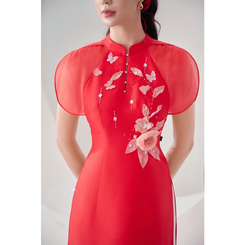 JM Dress Desgin - Áo dài cổ tàu tay raplang 2M18.2211TF