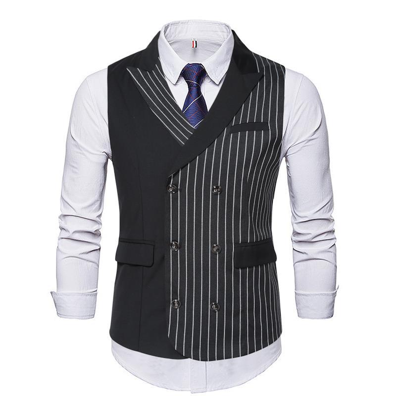 Áo Gile, Áo Gile Nam Áo Cổ Vest Kẻ Sọc 2 Màu Đen Xám Trẻ Trung Lịch Lãm  Mã H65
