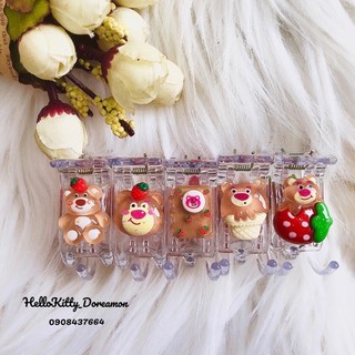 Kẹp tóc càng cua 3r gấu dâu nâu lotso