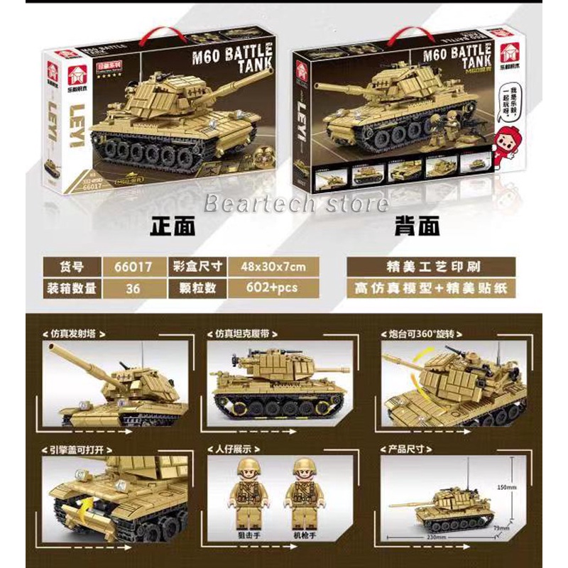 Đồ Chơi Lắp Ráp Xe Tăng Quân Đội KV-2 M60 WW2