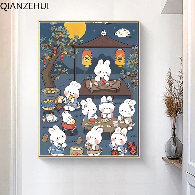 Tranh Thêu Chữ Thập Sợi Cotton 11CT Tự Làm Vẽ Hình Phong Cảnh Động Vật Nhỏ Trang Trí Phòng Ngủ Phòng Khách Phòng Ngủ Trẻ Em