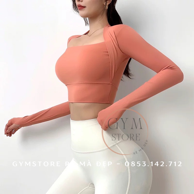 Áo Tập Gym Yoga Croptop Ôm Body Thể Thao Nữ 𝐂𝐎́ 𝐌𝐔́𝐓 Thun Poly Mềm Mịn Siêu Thoáng Thoải Mái 𝙎𝙤𝙡𝙤 𝙎𝙥𝙤𝙧𝙩𝙨𝙬𝙚𝙖𝙧 385