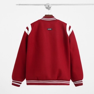 Áo khoác Bomber varsity jacket Dewe Teddy - Màu Đỏ