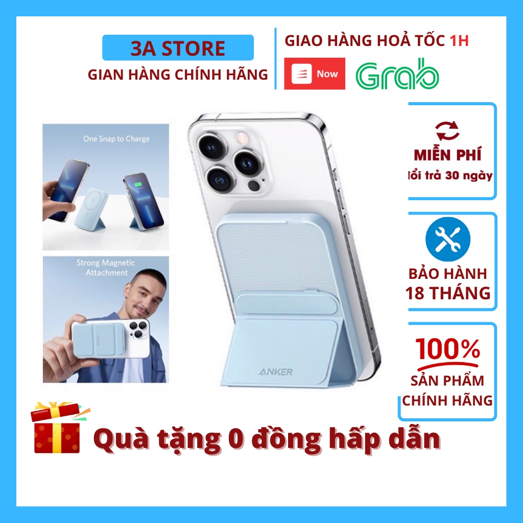 Pin sạc dự phòng Anker MagGo 5000mAh 622 Magnetic Battery Từ Tính Không Dây Hít Lưng - Mã A1611 cho IP 12 13 14 3astore