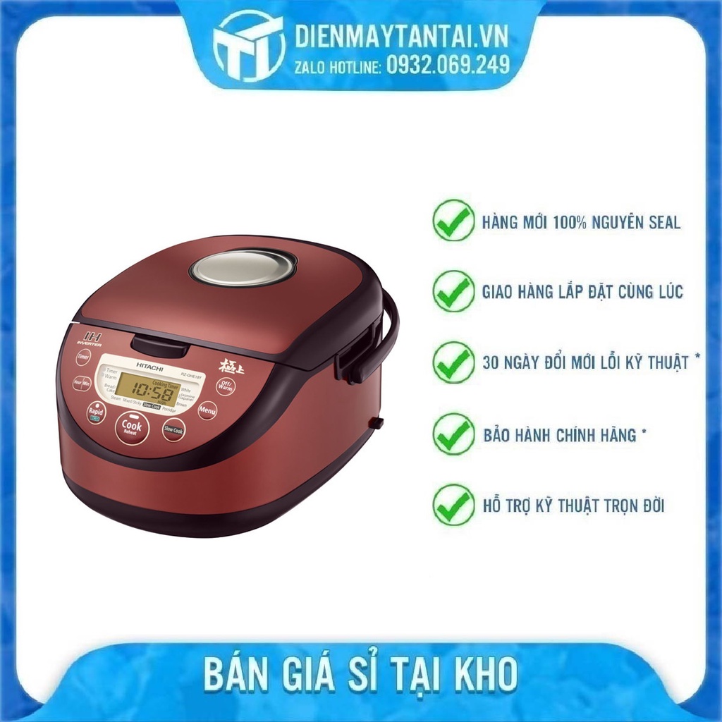 NỒI CƠM ĐIỆN TỬ CAO TẦN HITACHI RZ-GHE18Y(R) ,Dung tích: 1.8 L , Công suất: 1300 W, Xuất xứ Thái Lan