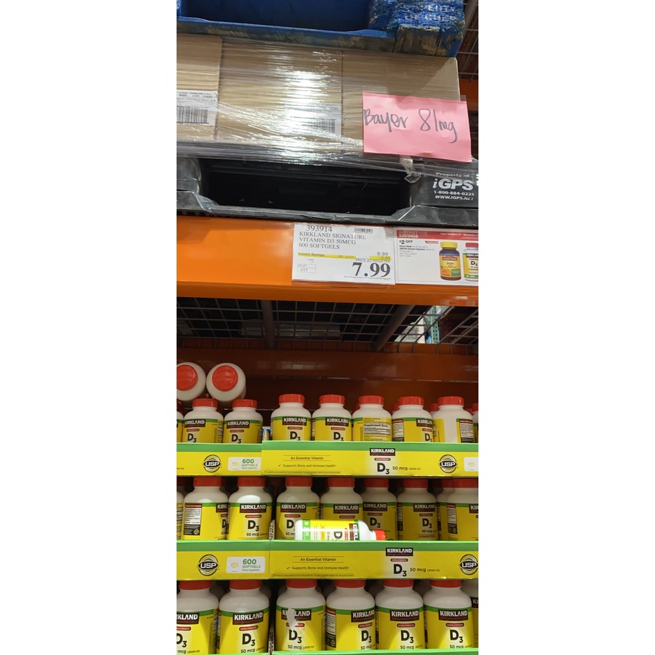 Vitamin D3 D 50mcg  Kirkland chai 600 viên date Mới