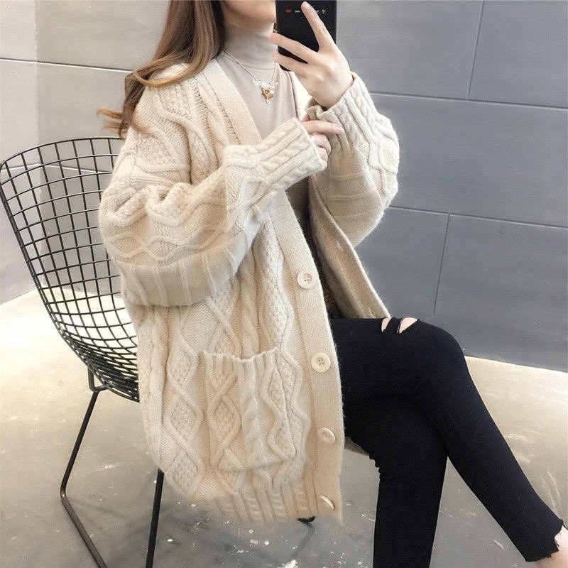 Áo len thừng trắng