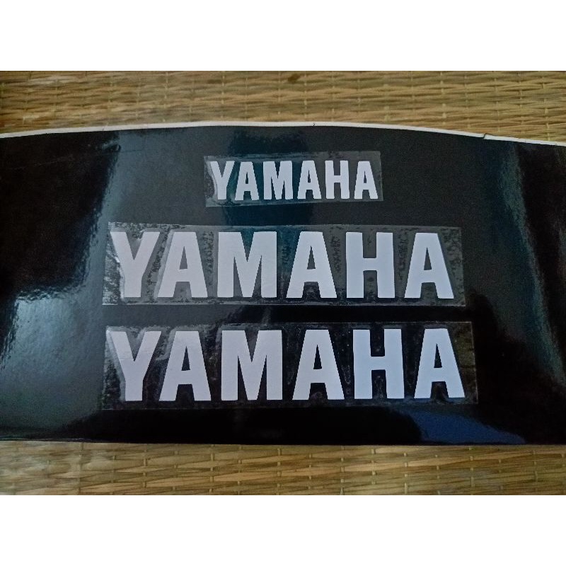 Bộ tem dán chữ yamaha màu trắng new