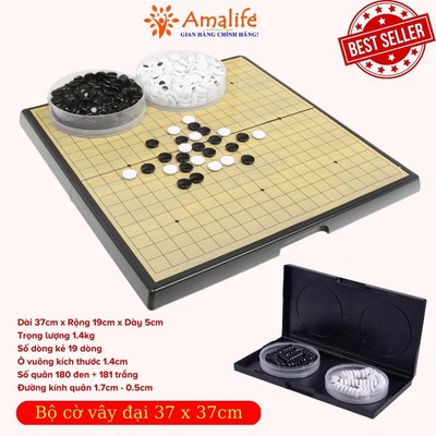 Bộ Cờ Vây Nam Châm Cỡ Lớn 37x37cm Kiêm Cờ Ca Rô Có Bàn Cờ Vây Là Hộp Đựng Cờ Cao Cấp Chính Hãng Amalife