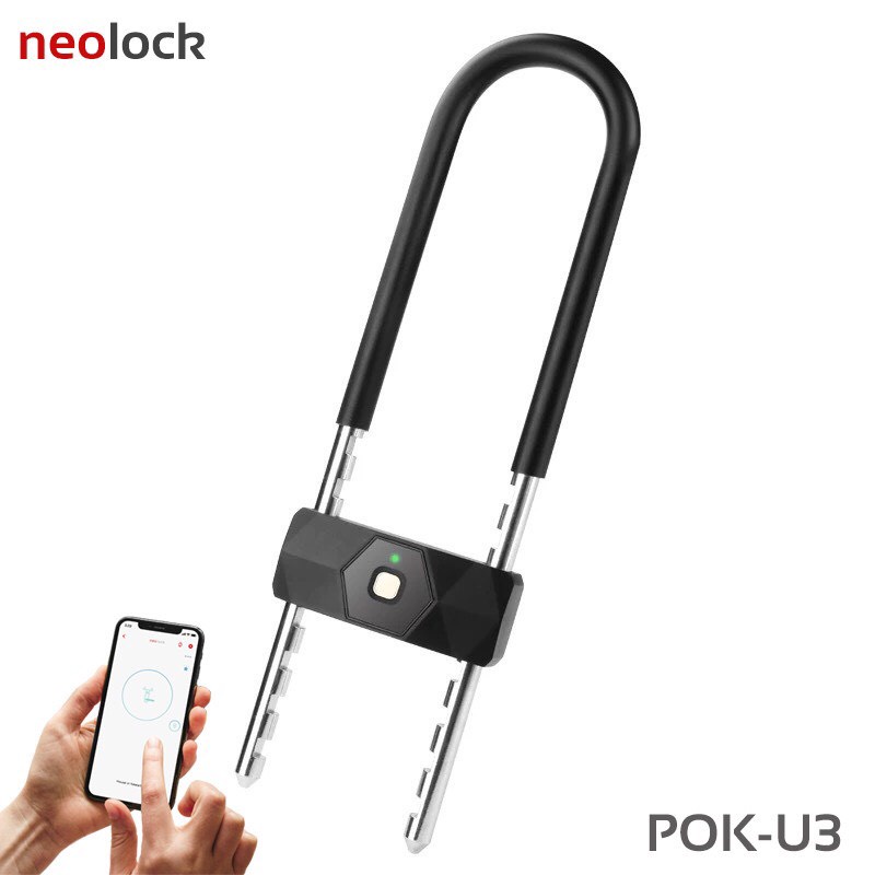 Ổ khoá chữ U khoá xe máy khoá cửa kính văn phòng thông minh qua APP neolock