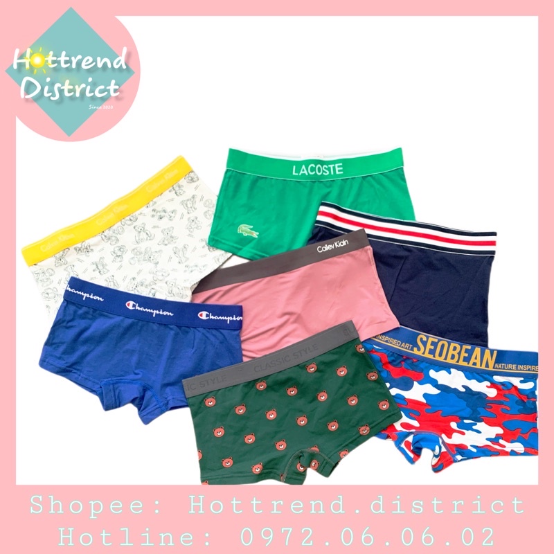 Quần boxer/ quần sịp nữ,tomboy hoạ tiết basic