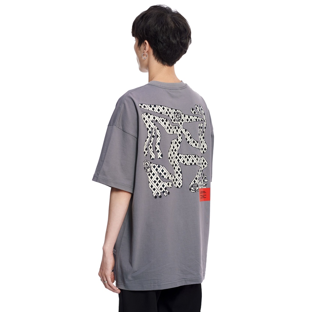 5THEWAY® /kids/ DROP SHOULDER TEE™ in SHARKSKIN aka Áo Thun XÁM Tay Ngắn