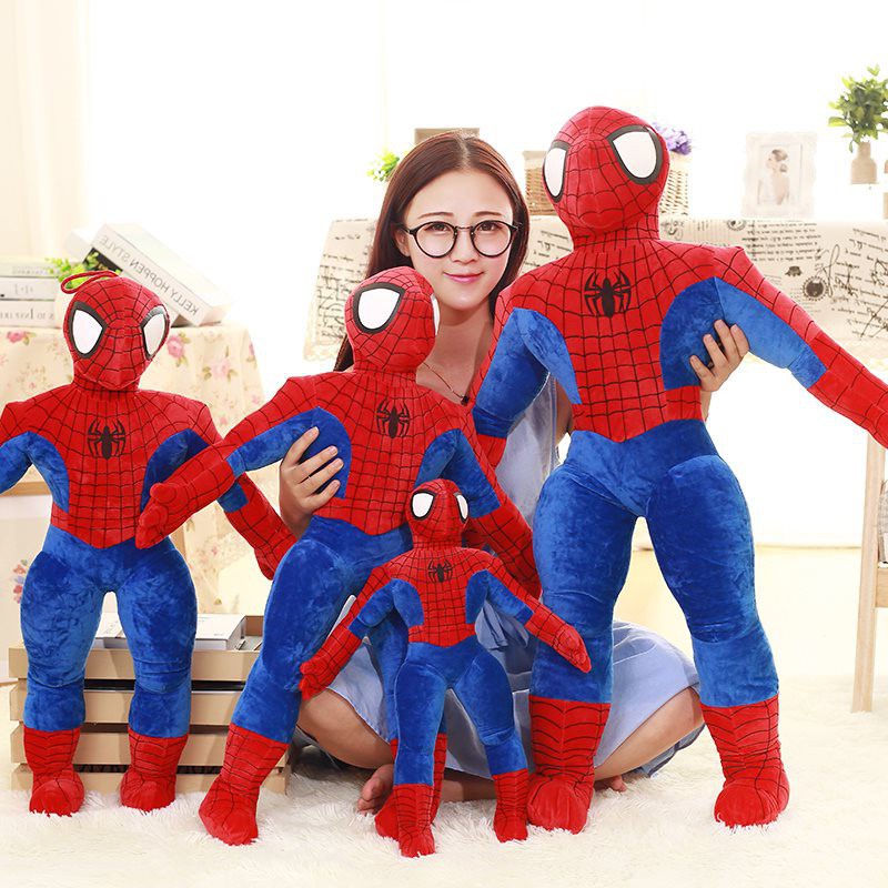 Gối bông, gối ôm người Nhện Spider Man - Đồ Chơi Thú Nhồi Bông Siêu Nhân Anh Hùng Gấu Bông - SANBEO.VN
