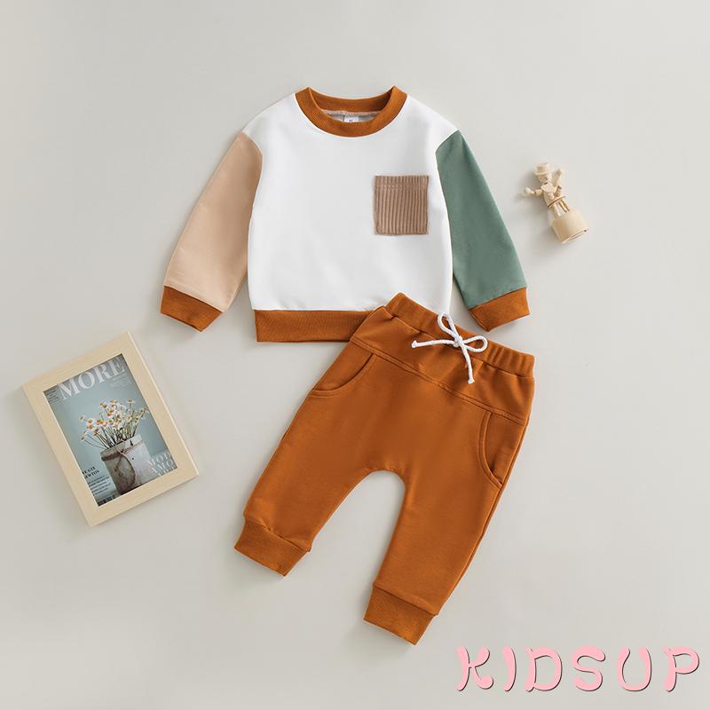 Set Áo Tay Dài Cổ Tròn + Quần Dây Rút Thời Trang Cho Bé 1 Tuổi
