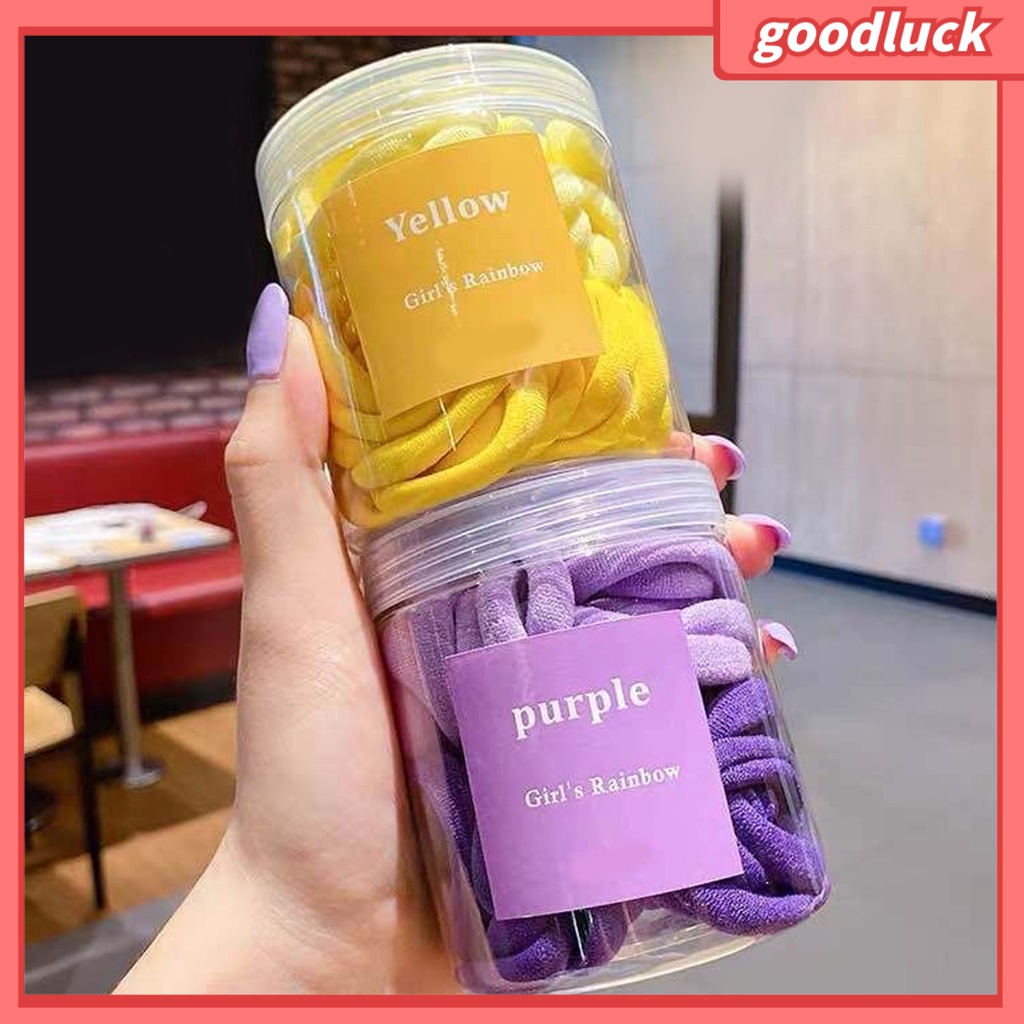 Chúc may mắn| Hộp 50 Dây Cột Tóc Đuôi Ngựa Màu Sắc Nhã Nhặn Dành Cho Nữ