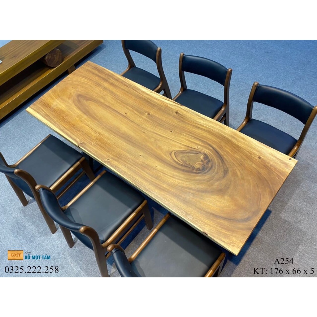 Bàn Cafe Gỗ Me Tây, Bàn Sân Vườn Gỗ Me Tây Dài 1,76m Rộng 66cm Dày 5cm