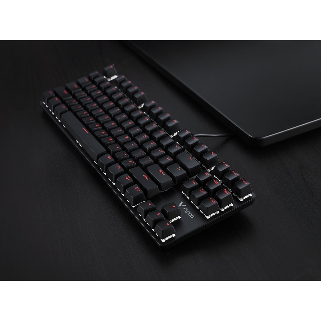 Bàn phím cơ gaming V500 Alloy chống nước siêu bền cao cấp có dây 87 phím Rapoo Bexal RP13