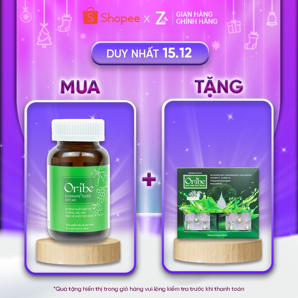 3 Hộp Viên Uống Đẹp Da Chống Nắng Hỗ Trợ Điều Trị Nám Oribe với Nhau Thai Cừu Từ Úc - Hộp 30