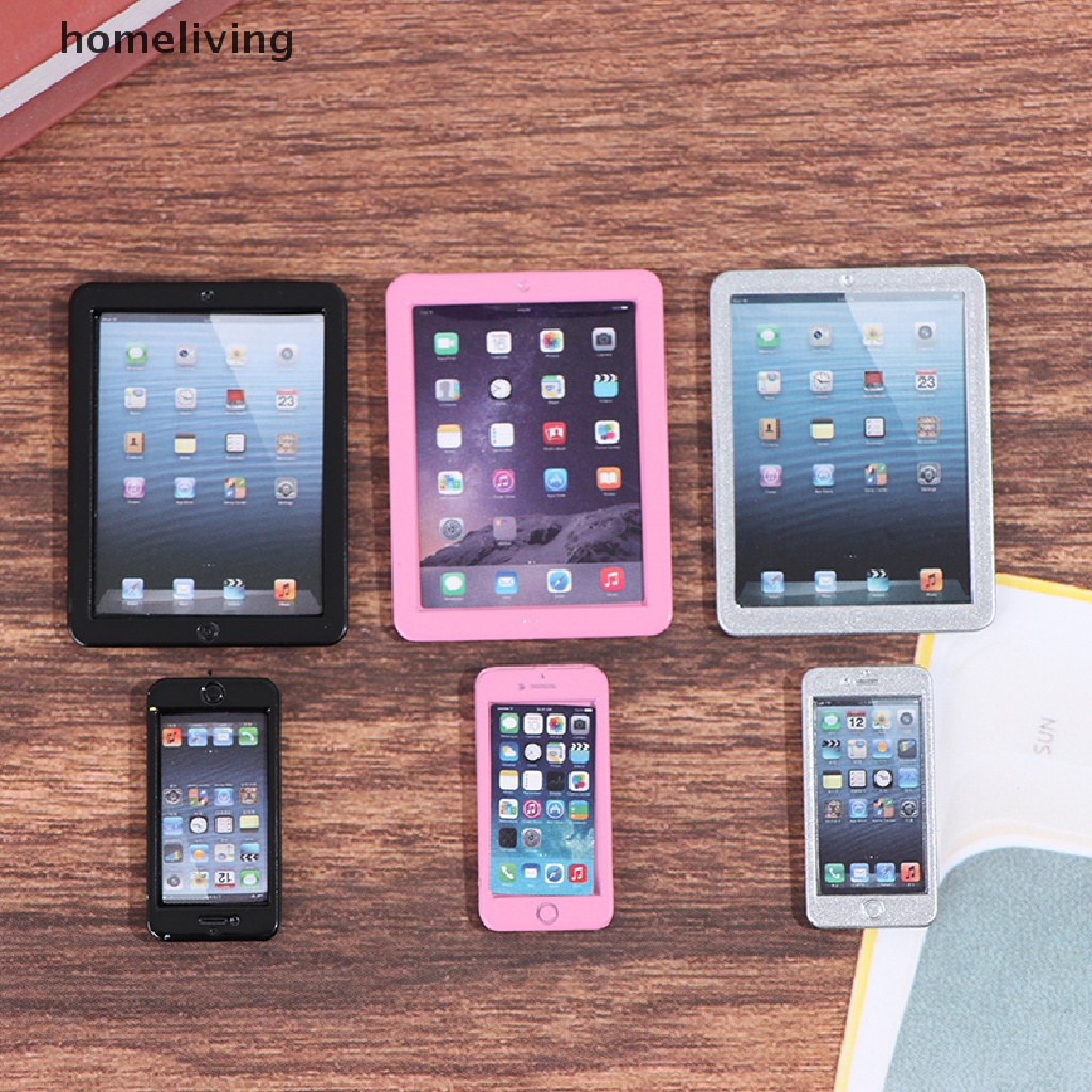 Set 3 Mô Hình Máy Tính Bảng / Điện Thoại Di Động Tỉ Lệ 1 / 6 Trang Trí Nhà Búp Bê