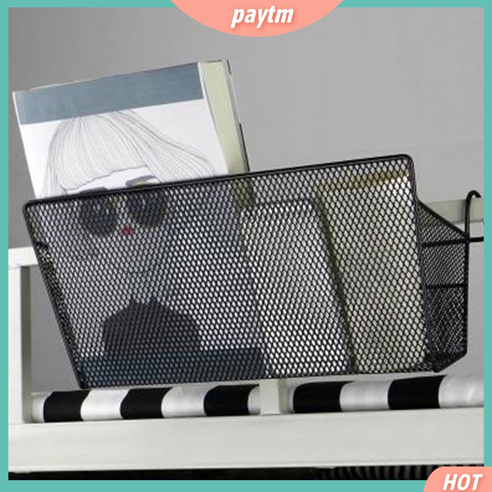 (PTM) Giỏ Lưới Kim Loại Treo Cạnh Giường Đựng Sách Tiện Dụng