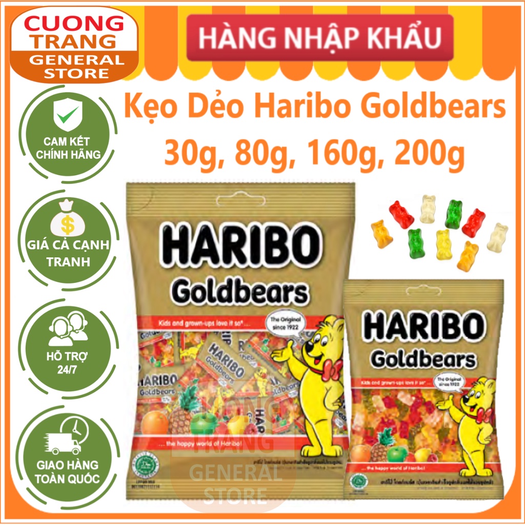 Kẹo Dẻo Haribo Goldbears 30g, 80g, 160g