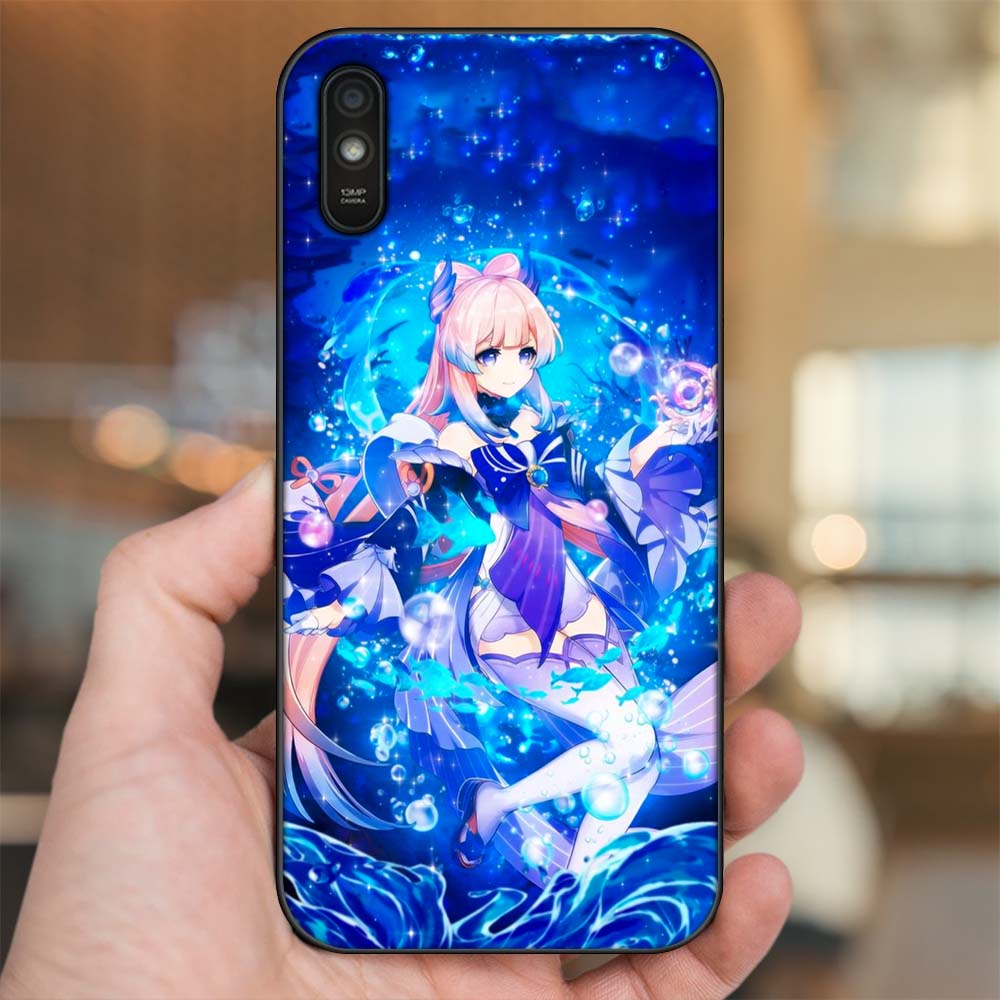 Ốp lưng Xiaomi Redmi 9A viền đen in hình Sangonomiya Kokomi Genshin Impact