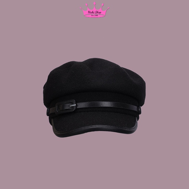Mũ nồi beret dạ, nón nồi nữ có vành, mũ nồi lưỡi trai cho nữ phong cách Hàn Quốc
