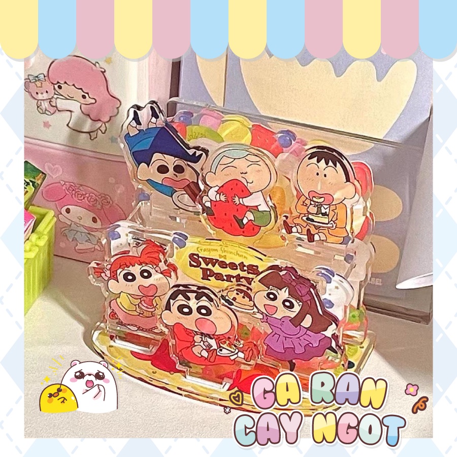 Mô hình Standee Acrylic nhiều mảnh sinh nhật Cậu bé bút chì Shin-Chan Gà Rán Cay Ngọt dễ thương