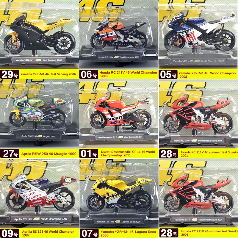 ✳Mô Hình Xe Mô Tô Yamaha Yzr-m1 46 Honda Rc 211v Ducati Gp11 Tỉ Lệ 1: 18