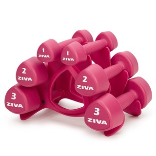 Bộ 3 Cặp Tạ Tay Tam Giác 1, 2, 3Kg Kèm Giá Đỡ ZIVA - Studio Tribells 12 kg Set (1, 2, 3 kg Pairs) with Stand