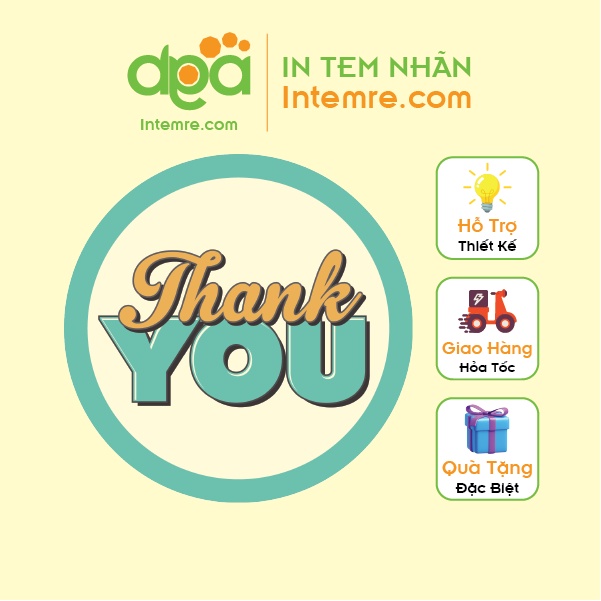 Sẳn Tem Nhãn Giấy Decal Dán Intemre.com Thank You Hình Tròn 4cm - 24 Mẫu