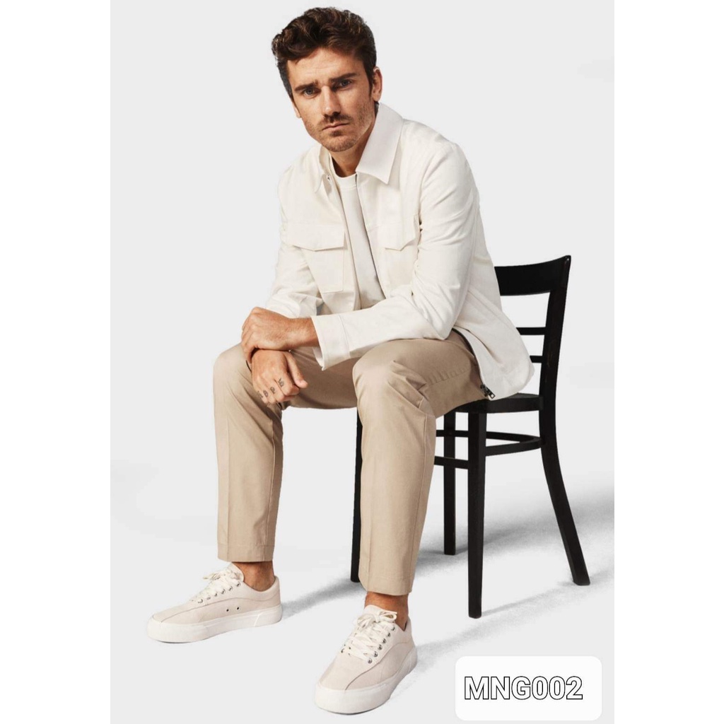 Giày trắng Man.go cho Nam, hàng chuẩn xuất châu Âu