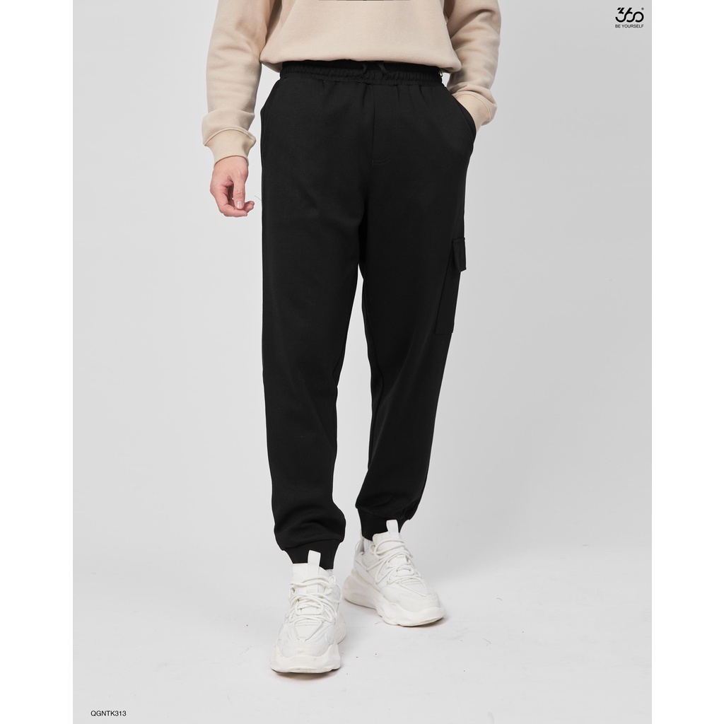 Quần jogger nỉ nam túi hộp thương hiệu 360 Boutique chất liệu interlock cao cấp - QGNTK313