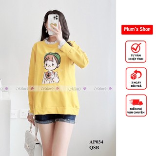 Áo bầu 🚛freeship🚛 áo phông cổ tròn pha ren