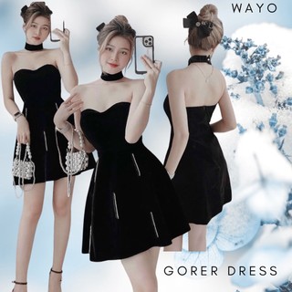 [Gorer Dress] Đầm WAYO nhung cúp ngực jocker cổ sang trọng