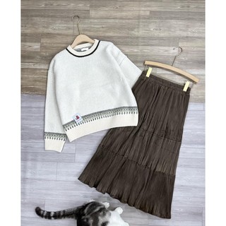 Cv498- chân váy xếp ly nhung xòe