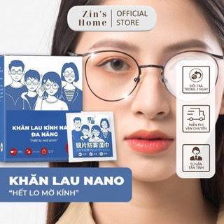 Khăn lau kính NANO hộp 100 miếng, Khăn giấy lau kính chống bám hơi nước mồ hôi chống nhờn
