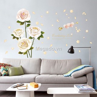 Decal hoa hồng trắng B237